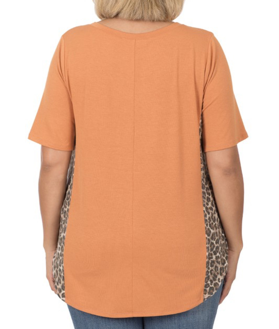 Leopard Contrast Top-Plus