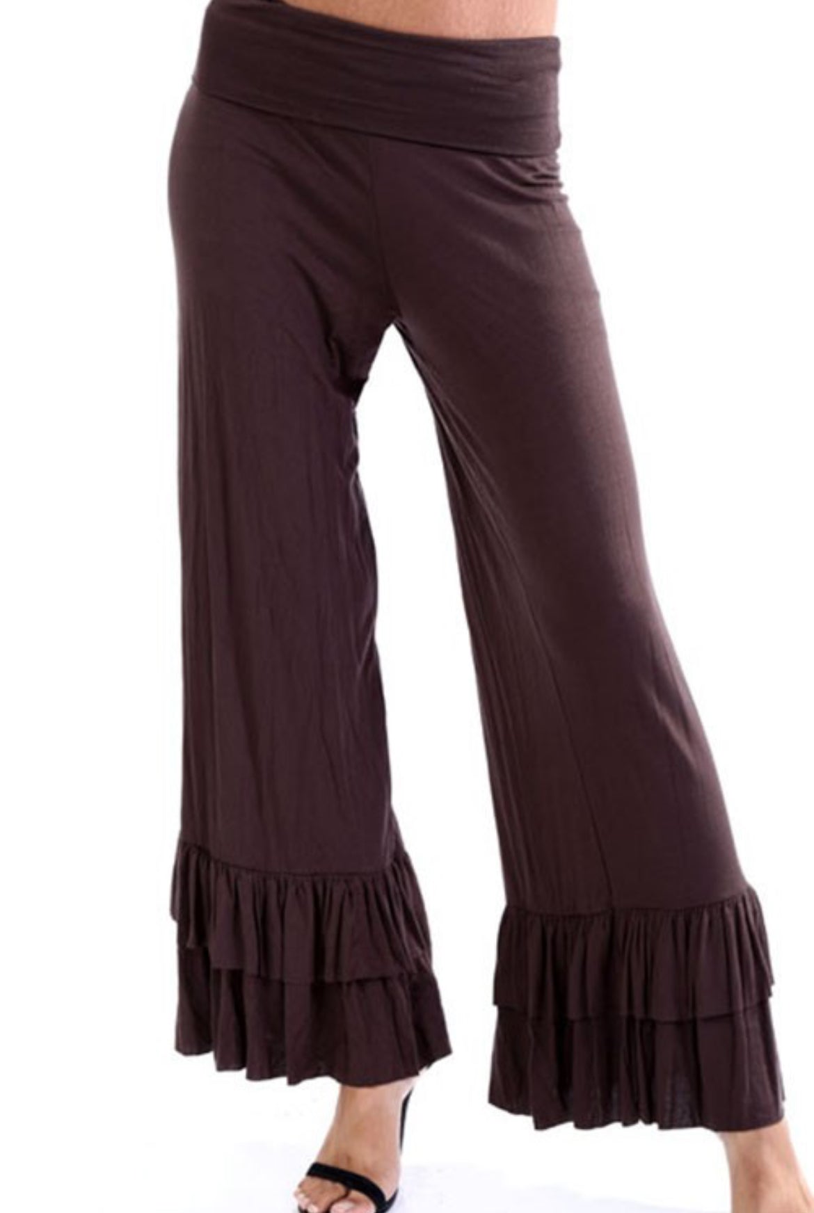 Brown Ruffle Pants