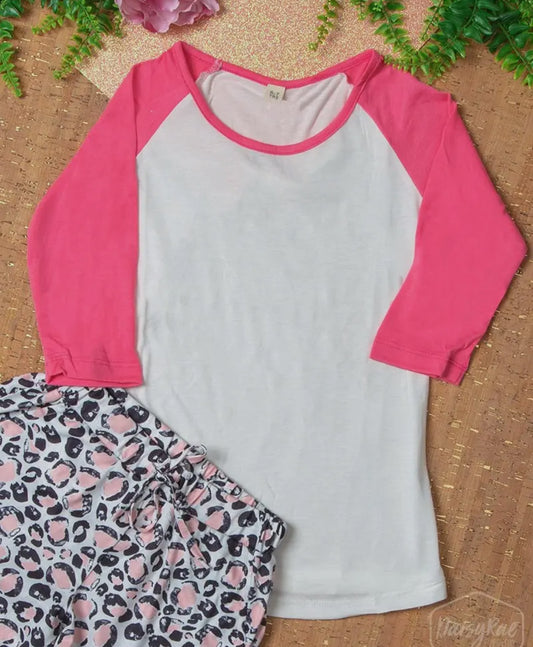 Hot Pink Raglan-Girls