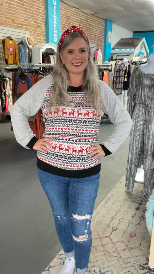 Reindeer Sweatshirt-Plus