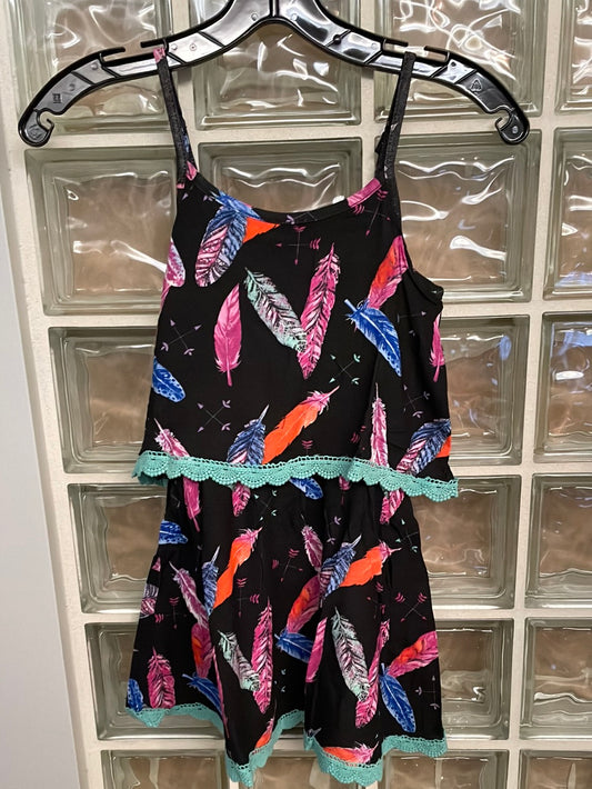 Feather Print Dress-Girls