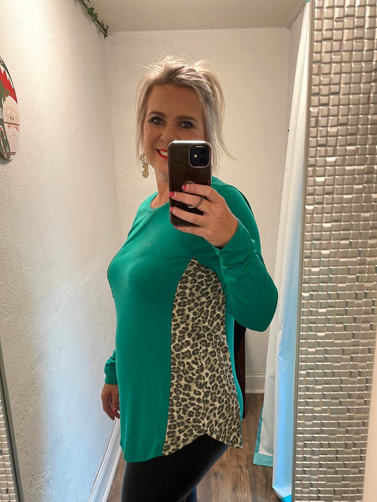 Green Leopard Tunic