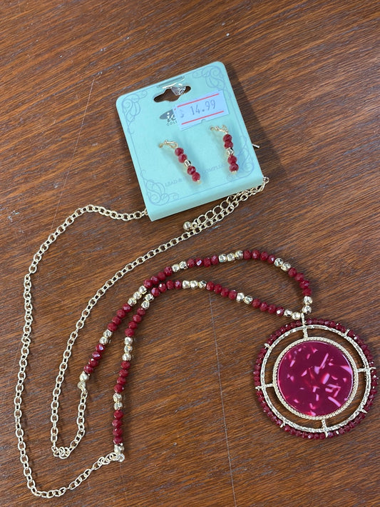 Burgundy Necklace Set