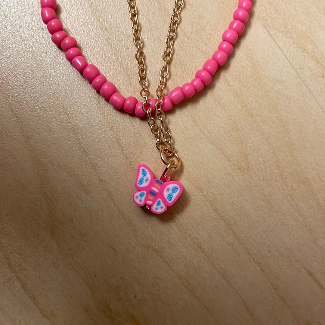 Butterfly Seed Bead Necklace