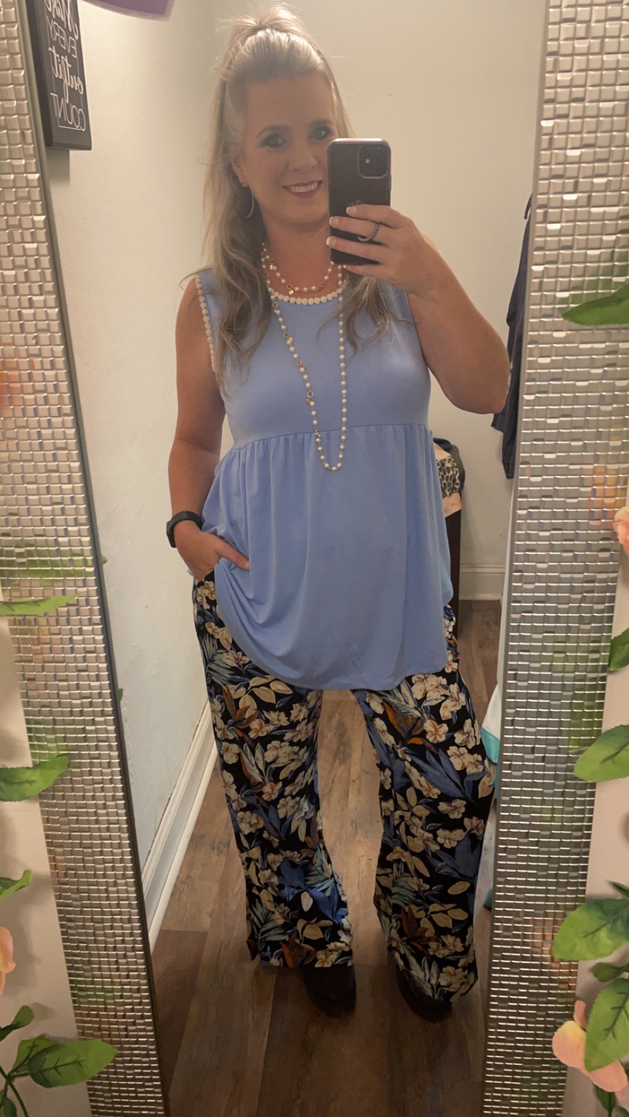 Blue Tropical Palazzos