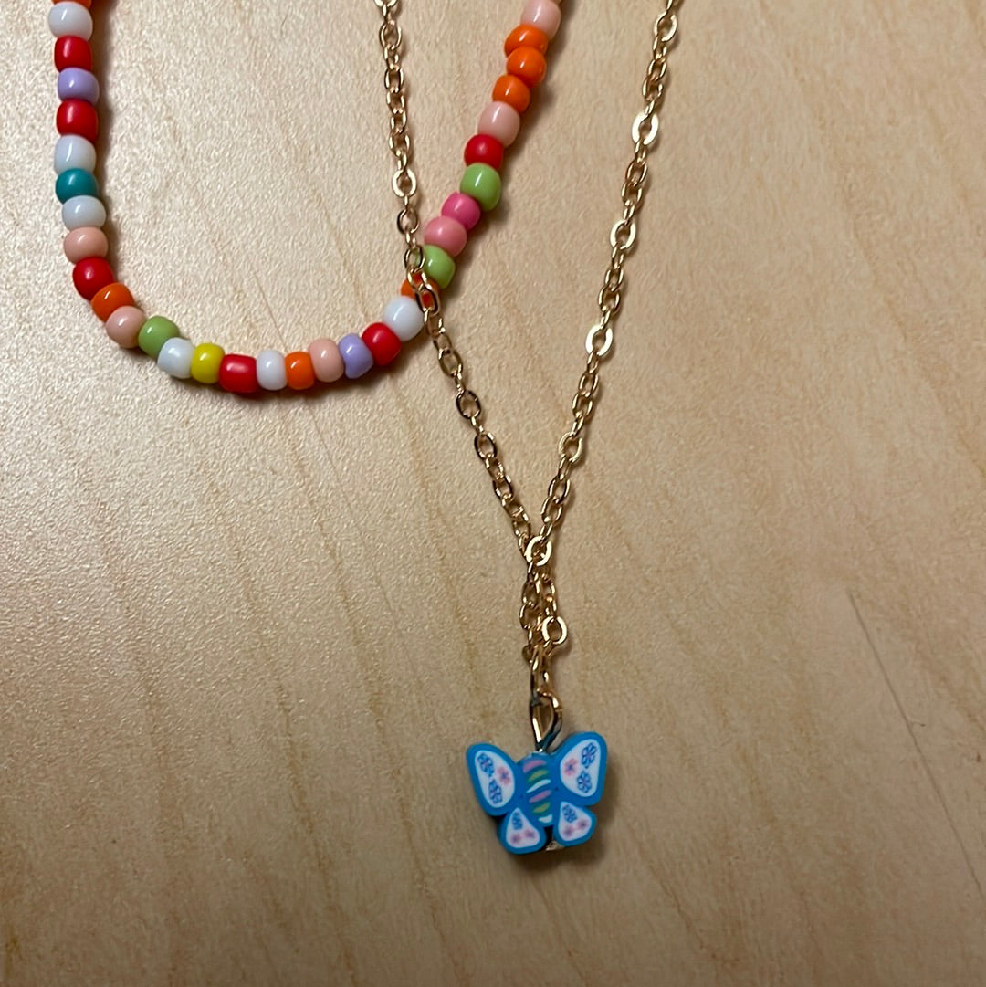 Butterfly Seed Bead Necklace