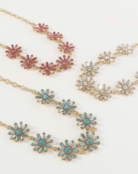 Rhinestone Flower Necklace