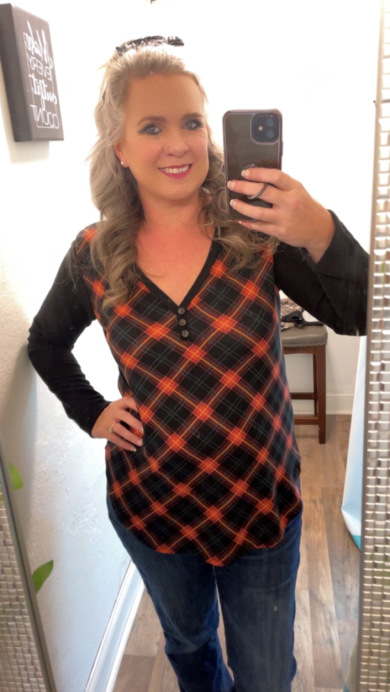 Sweetheart Plaid Top