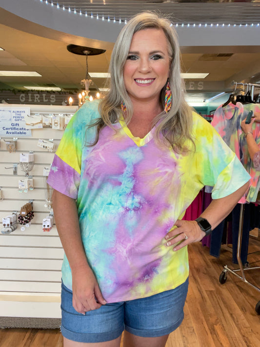 Tie Dye Hi-Lo Top