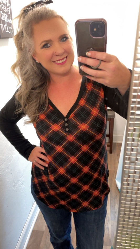 Sweetheart Plaid Top