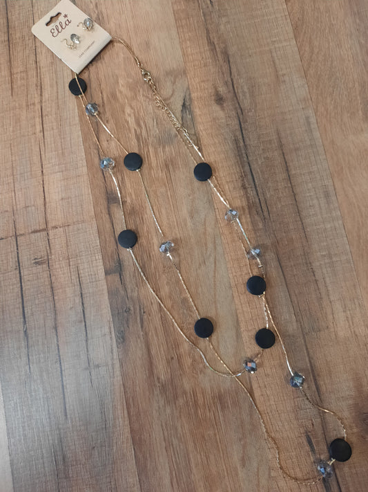 Gold and Black Necklace Set