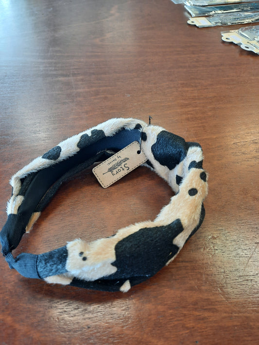 Cow print headband