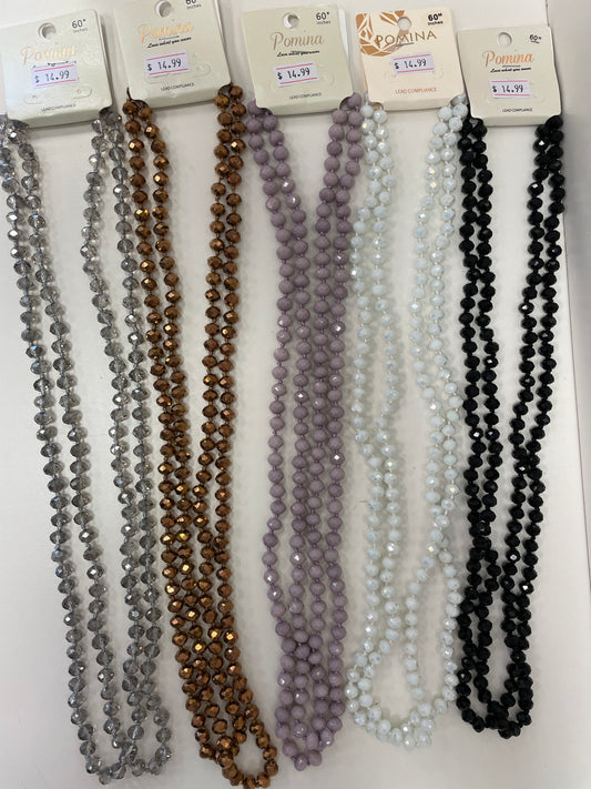 60" Glass Bead Wrap Necklace