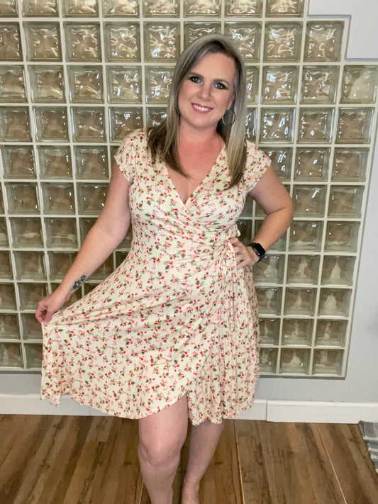 Floral Wrap Dress-Plus