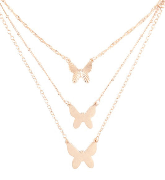 3-Layer Butterfly Necklacel