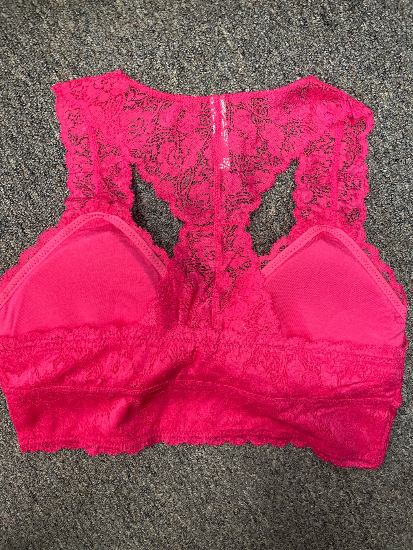 Hot Pink Lace Bralette