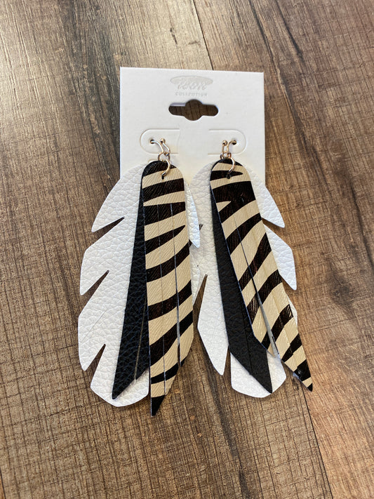 Zebra Leaf Earrings
