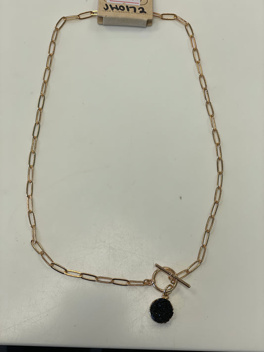 Black Druzy Chain Necklace