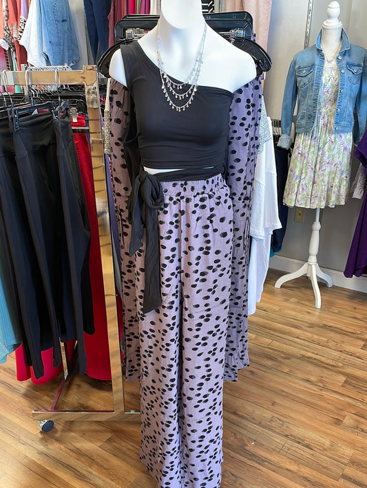 Ash Purple Cheetah Palazzos