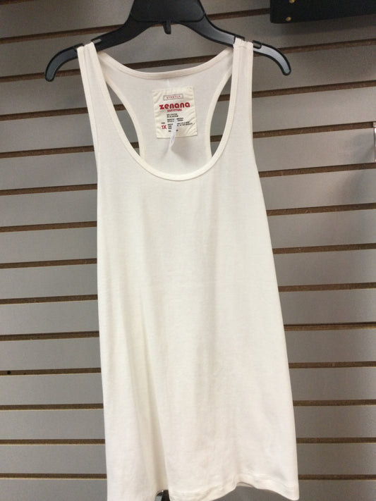 Ivory Racer Back Tank- Plus