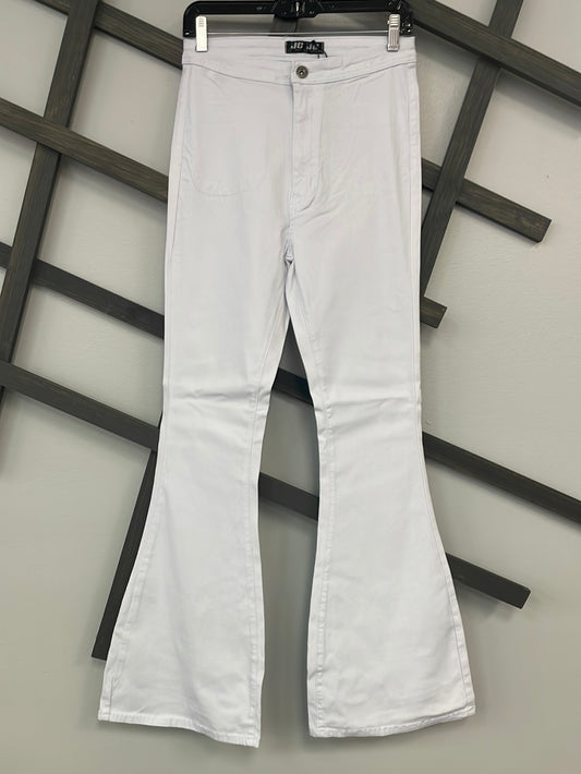 White Stretch Flares