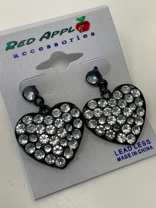 Rhinestone Heart Earrings