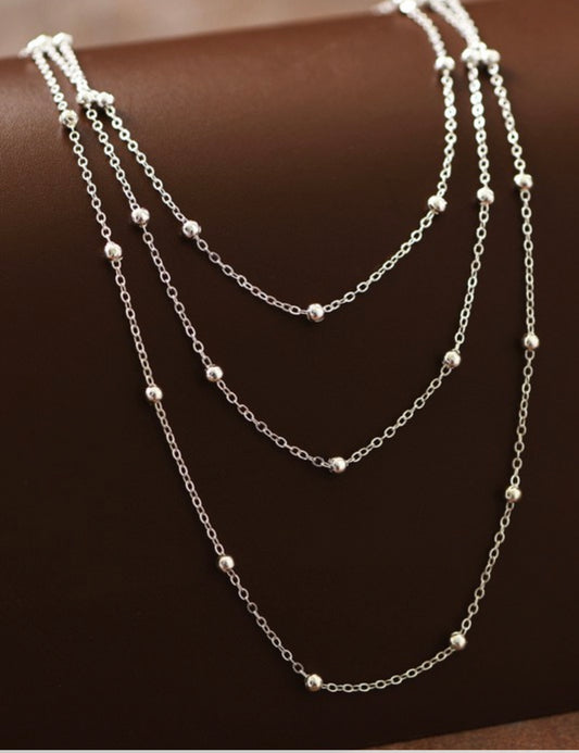 Delicate Layered Silver Necklace