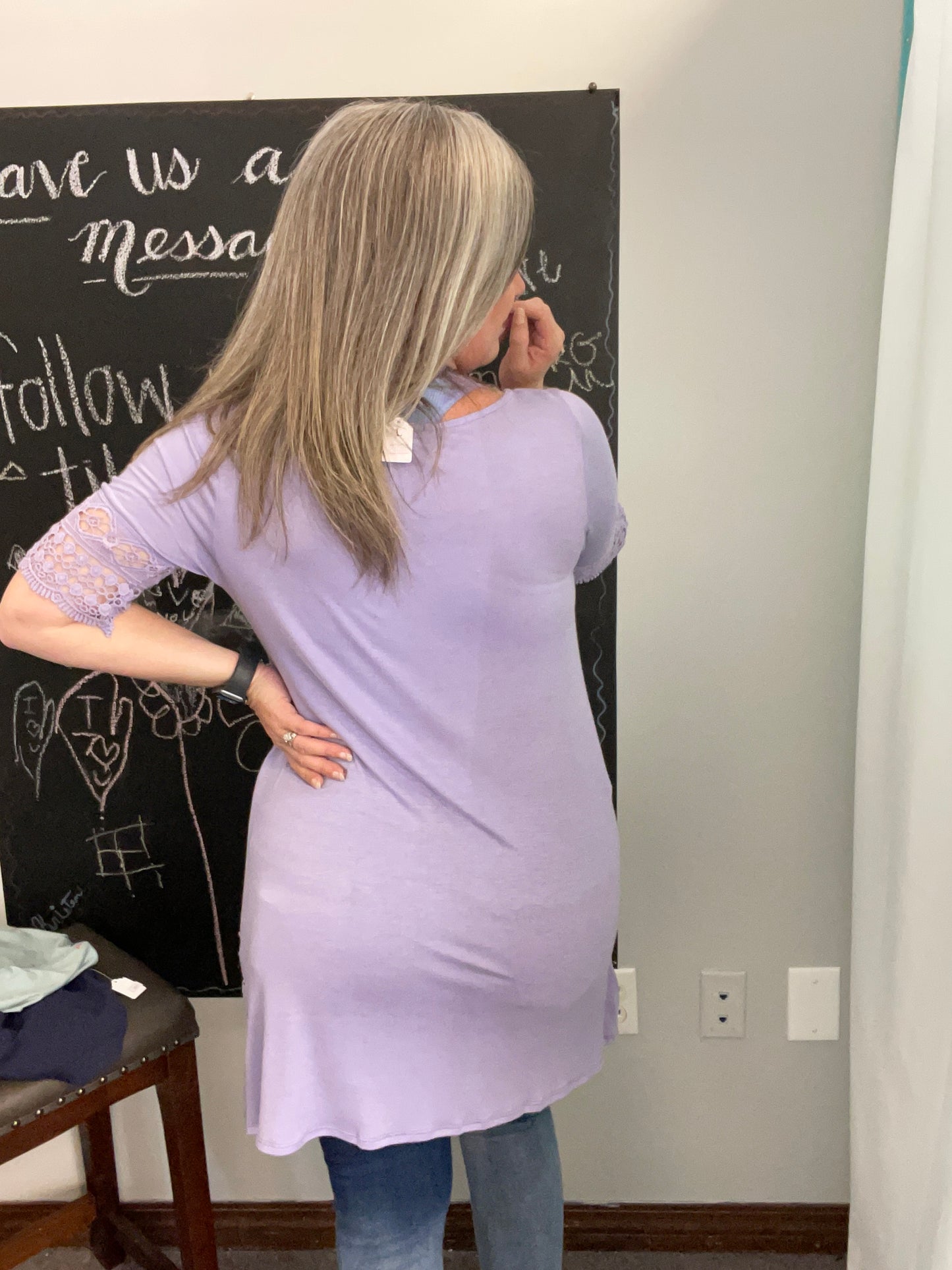 Lilac Lace Tunic/Mini-Dress