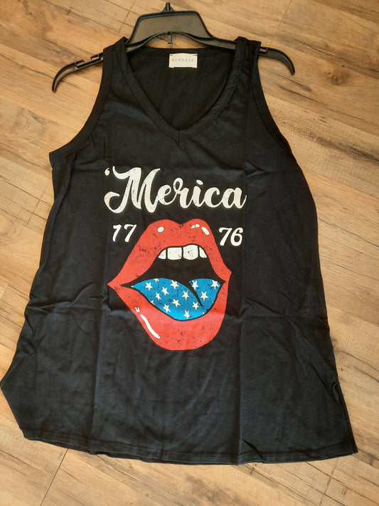 ‘Merica Lips Tank