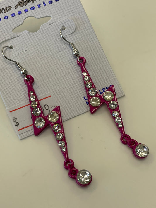 Rhinestone Lightning Bolt Earrings