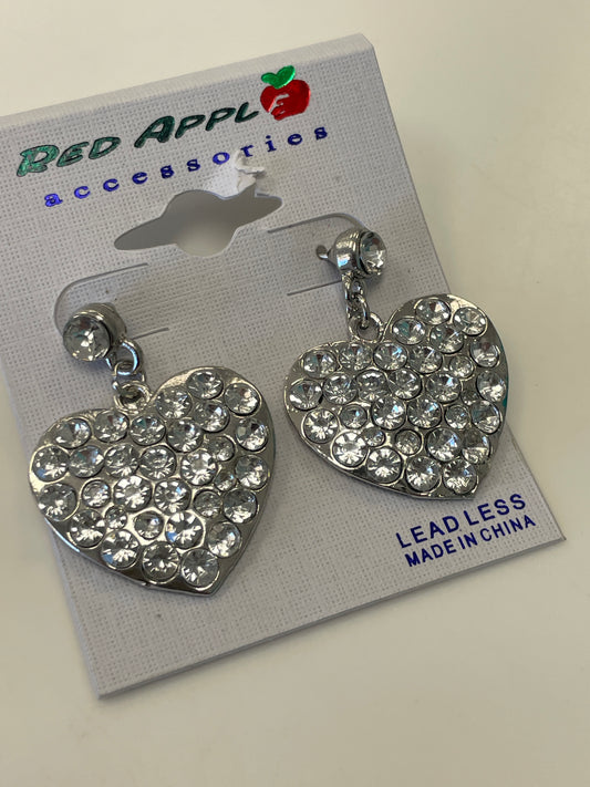 Rhinestone Heart Earrings