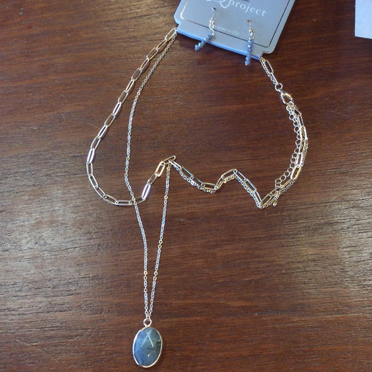 Precious Stone Layered Necklace